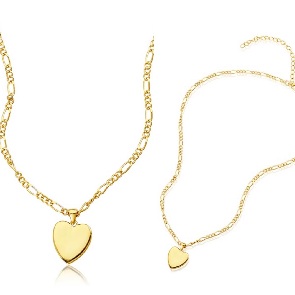 NWT Adornia 14K Goldplated Figaro Chain Heart Pendant